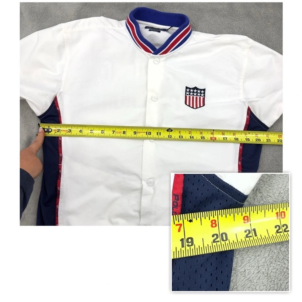 Polo Ralph Lauren Warm Up Shirt Mens Small Shield Jacket Classic Fit Preppy USA